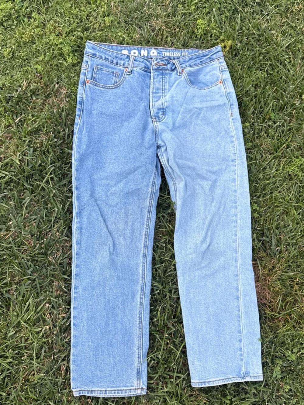 S.O.N.G. Timeless Fit Jeans Y2K Light Wash Blue Straight Leg